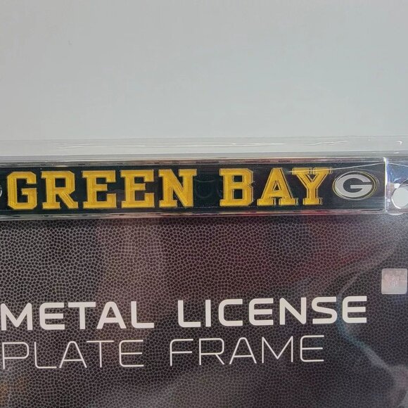 NEW NFL Green Bay Packers Chrome Metal License Plate Frame Go Pack football nwt - Picture 2 of 5